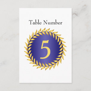 Número de Mesa con Monograma Elegancia Azul Real
