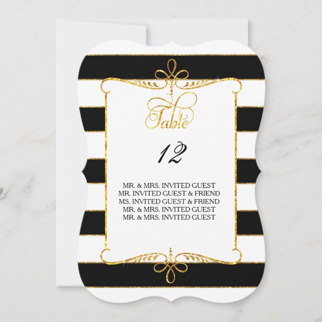 Número de Mesa con Nombres de Invitados Letra con  (Anverso)