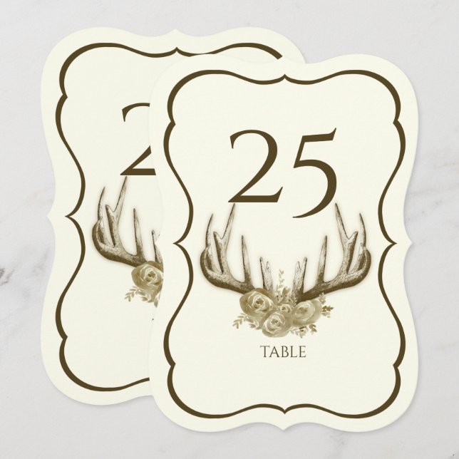 Número de mesa con volutas de astas (Anverso / Reverso)