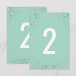 NÚMERO DE MESA confeti mini rústico plata menta