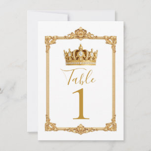 Número de mesa Corona Real Coronada en Oro