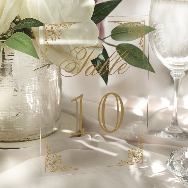 Número de mesa de acetato para boda con adornos do (Subido por el creador)
