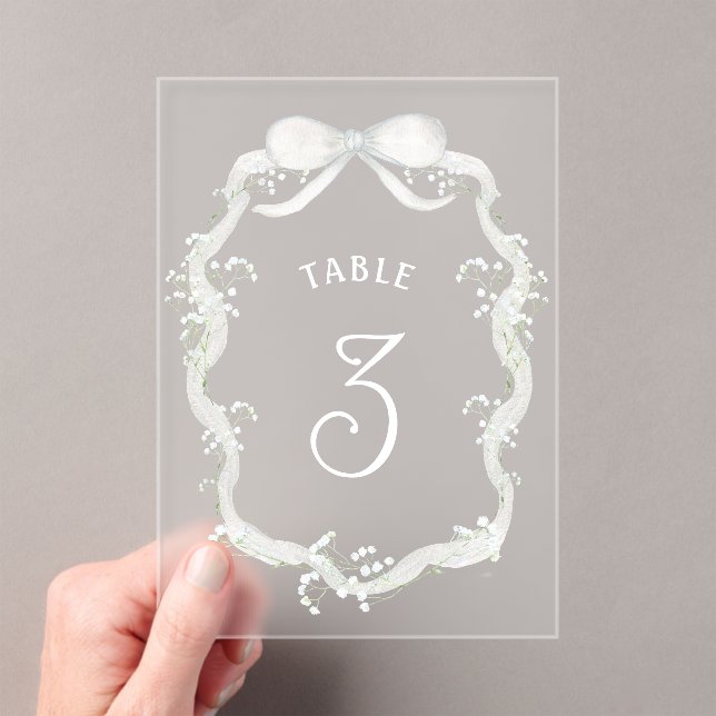 Número de mesa de acrílico Aliento de bebé con cin (Insitu (portátil))