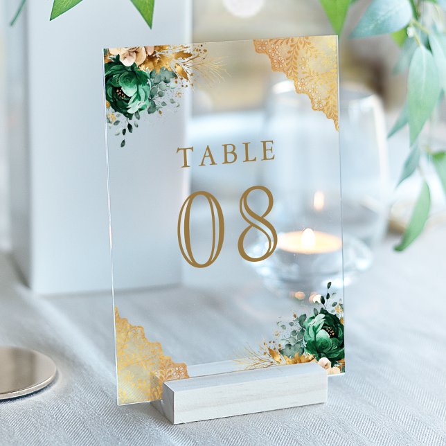 Número de Mesa de Acrilico de Encaje Floral Esmera (Subido por el creador)