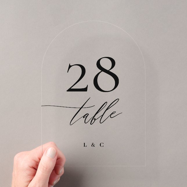 Número de mesa de acrílico moderno con caligrafía  (Insitu (portátil))