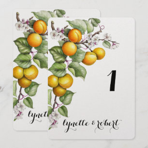 Número de Mesa de Acuarela de Frutas y Flores