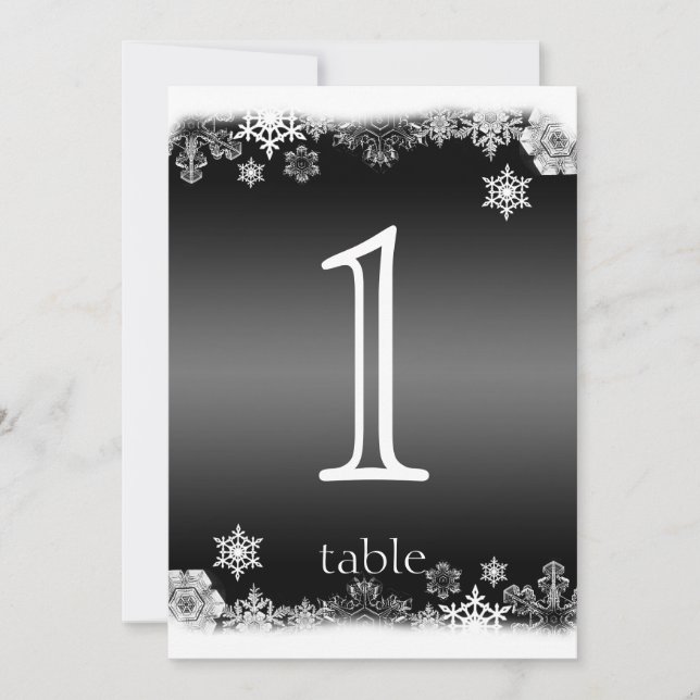 Número de mesa de aniversario de copo de nieve en  (Anverso)