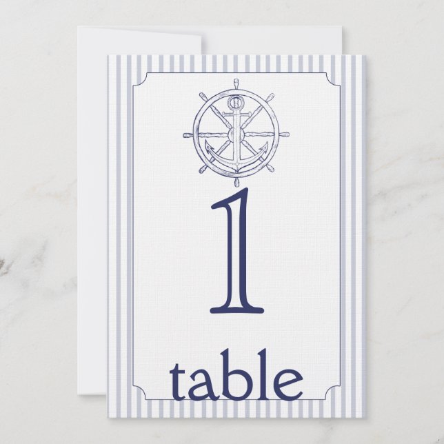 Número de mesa de aniversario de raya de ancla náu (Anverso)