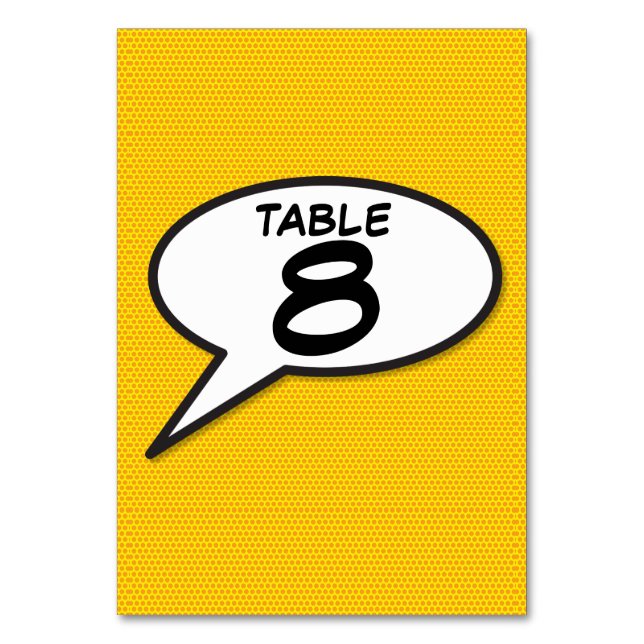 Número de mesa de arte pop de cómic (Anverso)