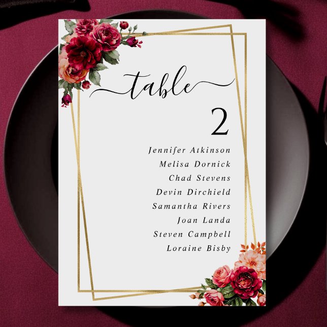 Número de mesa de asientos chic florales de oro fa (Subido por el creador)
