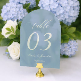 Número de Mesa de Boda Acrílico Azul Polvoriento