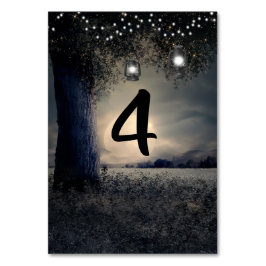 Número de mesa de boda Árbol Romántico a la luz de