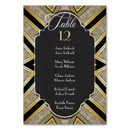 Número de mesa de boda Art Deco Goldy con nombres