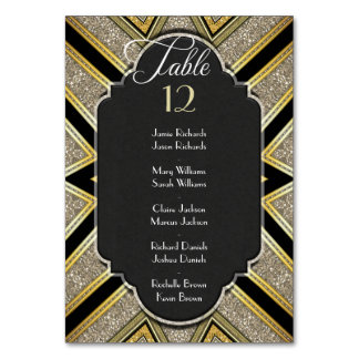 Número de mesa de boda Art Deco Goldy con nombres