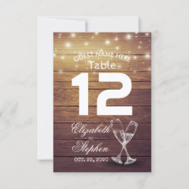 Número de mesa de boda Asiento Copa de champán