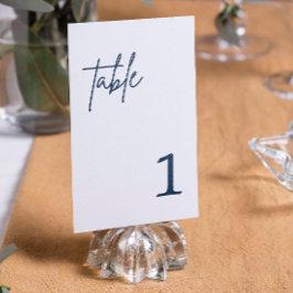 Número de mesa de boda azul marino