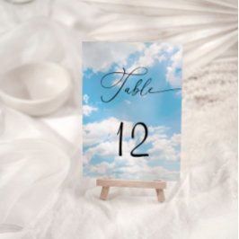 Número de Mesa de Boda Azul Nube Nueve