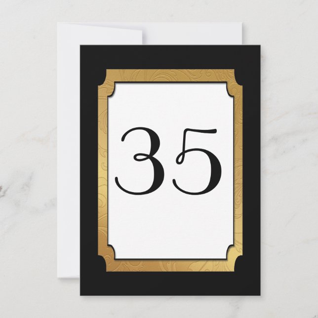 Número de mesa de boda Black & Gold Wedding (Anverso)