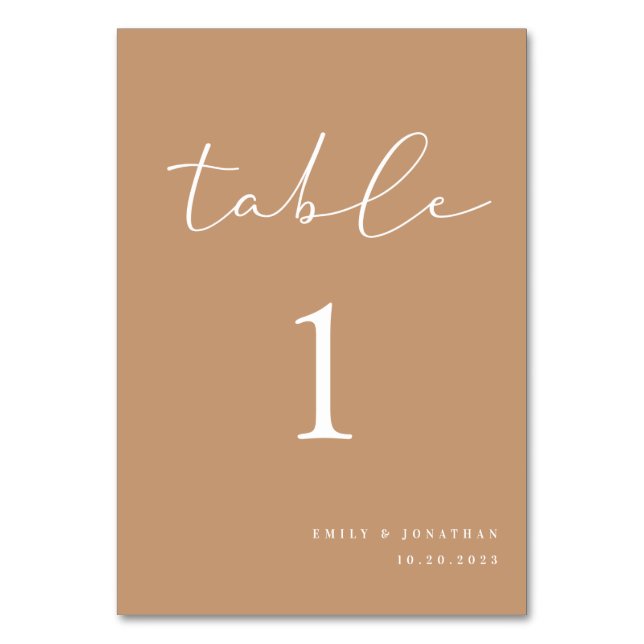 Número de mesa de boda boho (Anverso)