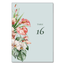 Número de mesa de boda botánico Elegancia Tropical
