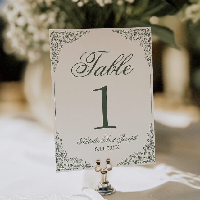 Número de mesa de boda botánico floral boho verde (Subido por el creador)