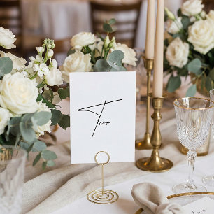 Número de mesa de boda caligráfica elegante 2