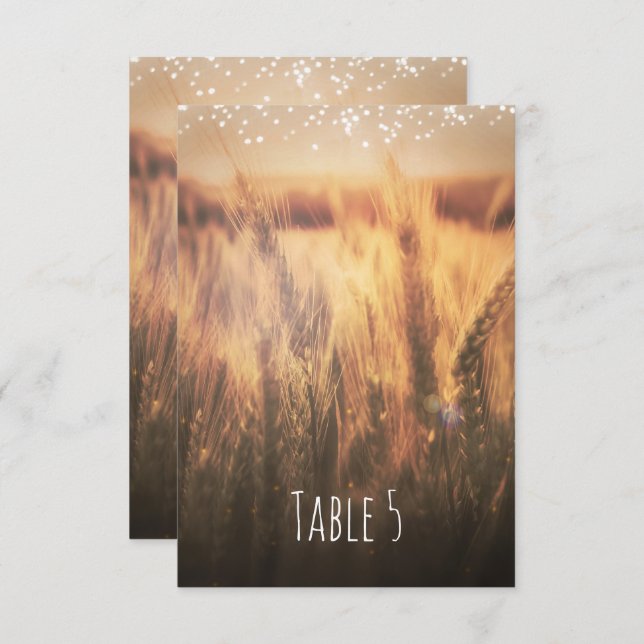 Número de mesa de boda campestre rústica de campo  (Anverso / Reverso)