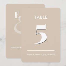 Número de mesa de boda Champagne Ampersand