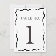 Número de Mesa de Boda Clásico – Borde Negro Elega