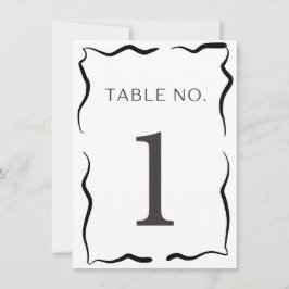 Número de Mesa de Boda Clásico – Borde Negro Elega