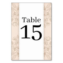 Número de mesa de boda con arte de línea botánica 