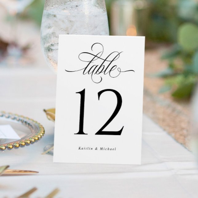Número de mesa de boda con caligrafía elegante de  (Subido por el creador)
