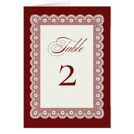 Número de Mesa de Boda con Encaje Rojo – Decoració