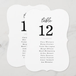 Número de mesa de boda con letra de corte minimali