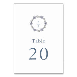 Número de Mesa de Boda con Monograma Floral de Lav