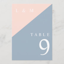 Número de Mesa de Boda con Monograma Polvo Azul y 
