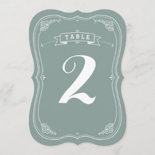 Número de Mesa de Boda con Pergamino Antiguo