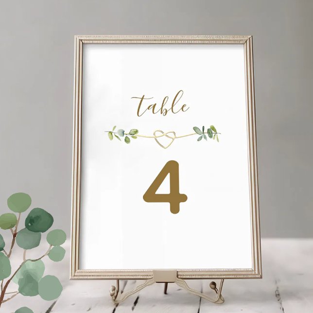 Número de mesa de boda con vegetación neutral eleg (Subido por el creador)