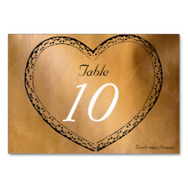 Número de Mesa de Boda Corazones de Cobre Boda