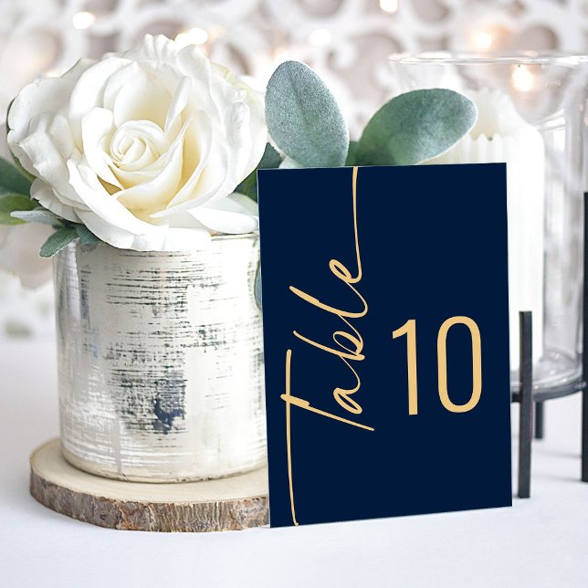Número de mesa de boda de acrílico azul marino y o (Subido por el creador)