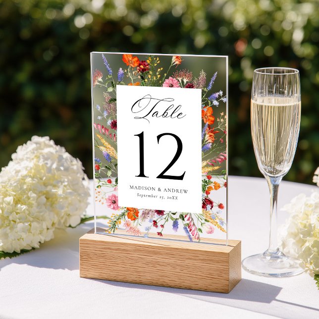 Número de mesa de boda de acrílico de flores silve (Subido por el creador)