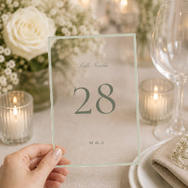 Número de Mesa de Boda de Acrílico de Pistacho Sua