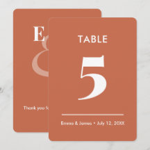 Número de mesa de boda de Ampersand Terracota