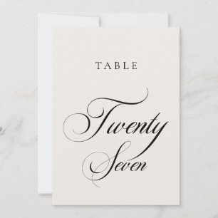 Número de mesa de boda de caligrafía de marfil clá