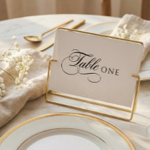 Número de mesa de boda de caligrafía elegante