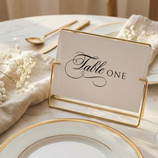 Número de mesa de boda de caligrafía elegante (Subido por el creador)