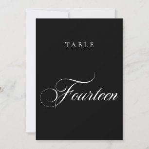 Número de mesa de boda de caligrafía negra clásica