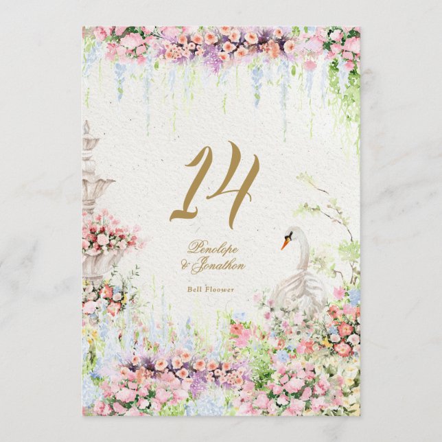 Número de mesa de boda de château francés 5 X 7 (Anverso)