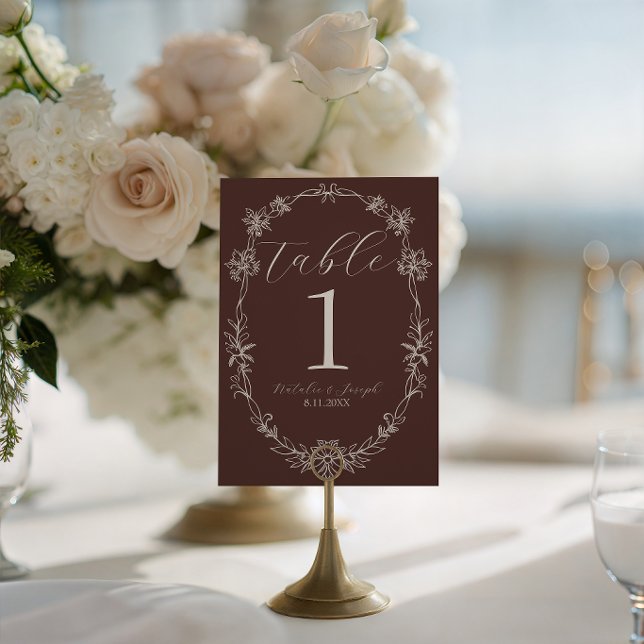 Número de mesa de boda de chocolate cocoa old mone (Subido por el creador)