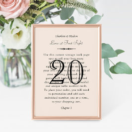 Número de Mesa de Boda de Cita de Amor Elegante